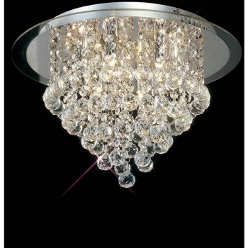 Image of Atla 6-light ceiling light in polished chrome / acrylic / crystal trim