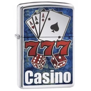 Image of Zippo Fusion Casino High Polish Chrome Finish Windproof Lighter