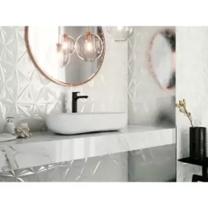Image of White 3D Effect Wall Tile 28.5 x 33cm - Suma