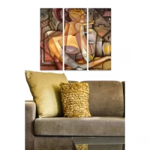 Image of MDF314553080 Multicolor Decorative MDF Painting (3 Pieces)