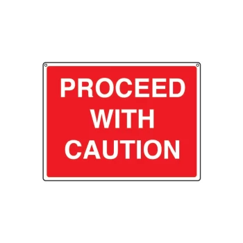 Image of General Construction Proceed with Caution Rigid PVC Sign - 600 X 450MM