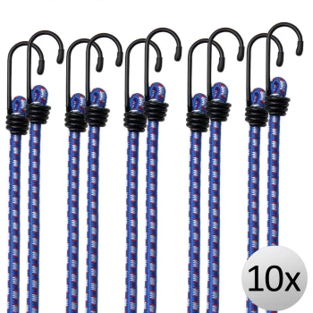 Image of 10x Bungee Cords 30.5cm Lashing Straps Expander Luggage Strap Elastic Durable Metal Hooks Assorted Combinable Weather-resistant - Deuba