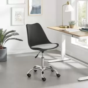 Image of Furniturebox UK - Furniturebox Oslo Two Tone Black and White Faux Leather Modern Minimalist Office Chair