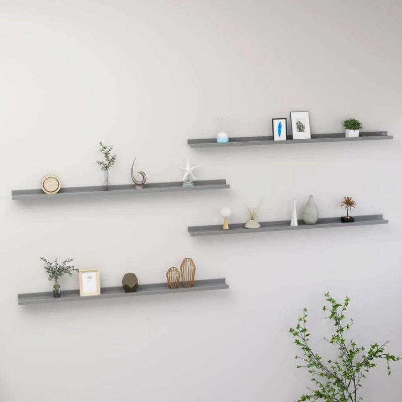 Image of VIDAXL Wall Shelves 4 pcs Grey 115x9x3cm Vidaxl 8720286417799