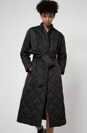 Image of Hugo Boss Long Quilted Coat Black Size XL Women
