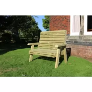 Image of Churnet Valley - Ergonomical 2 Seater Bench, wooden garden chair - FULLY ASSEMBLED