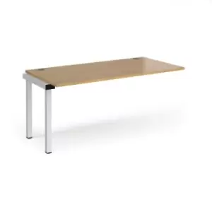 Image of Bench Desk Add On Rectangular Desk 1600mm Oak Tops With White Frames 800mm Depth Connex
