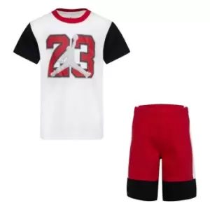 Image of Air Jordan 2 Piece T Shirt and Short Set Infant Boys - Red