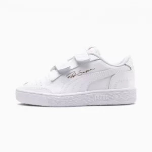 Image of PUMA Ralph Sampson Lo V Kids Trainers, White/W/White, size 1.5, Shoes