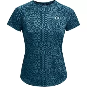 Image of Under Armour Speed Stride Printed Short Sleeve T Shirt - Blue