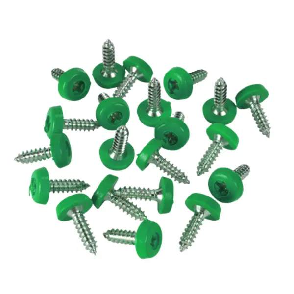 Image of Sealey Green Numberplate Screws 4.8 x 18mm - Pack of 50 PTNPG