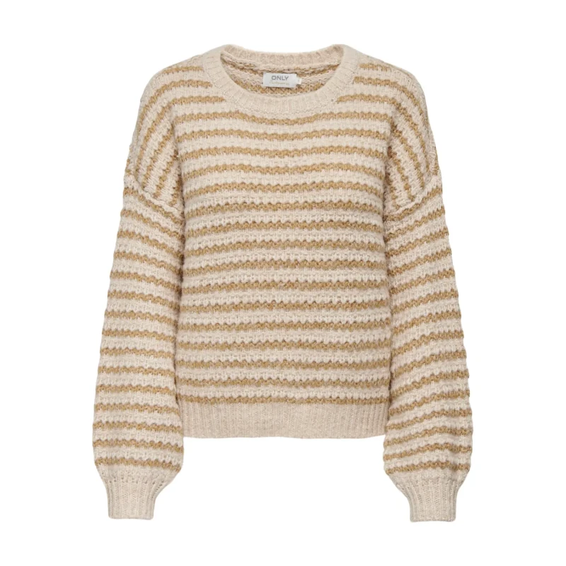 Image of Only Womens long sleeve sweater Only Onlann Structure Tructure Knt Beige Female XS
