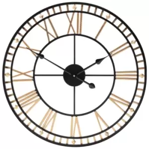 Image of Garden Gear Roman Numeral Garden Wall Clock - Black/Gold