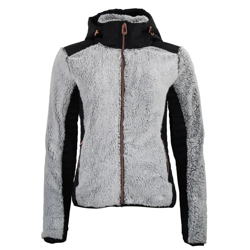 Image of Two-tone zip-up hoodie fleece For Her Peak Mountain Noir Female XL