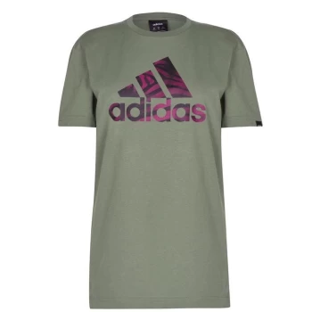 Image of adidas Zebra Logo T Shirt Womens - Green