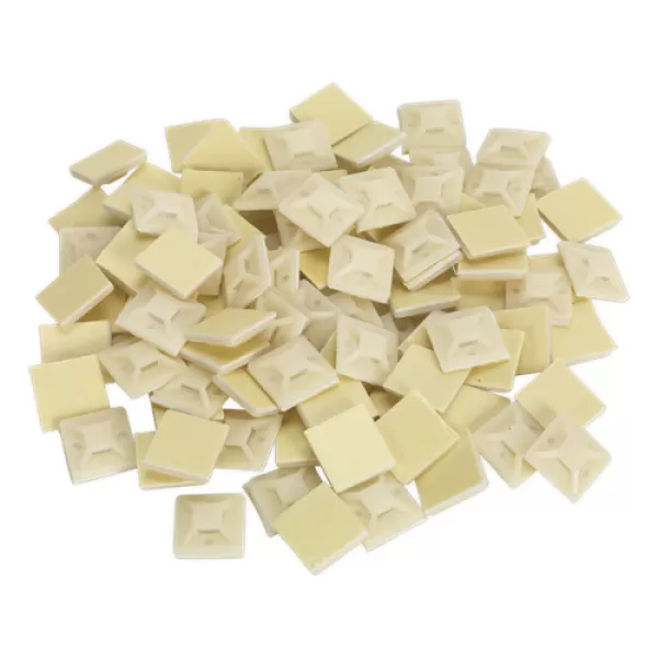 Image of Sealey CTM2020W Self-Adhesive Cable Tie Mount 20 x 20mm White Pack of 100