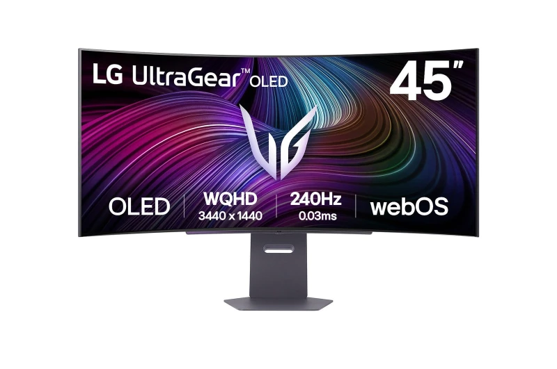 Image of LG UltraGear 45GX90SA 45 OLED WQHD 240Hz 0.03ms UltraWide Curved Gaming Monitor 45GX90SA-B.AEK Black