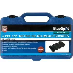 Image of BlueSpot 01528 4 Piece 1/2" Cr-Mo Socket Set (30-36mm)