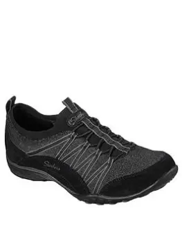 Image of Skechers Breath Easy Trainers, Black, Size 8, Women