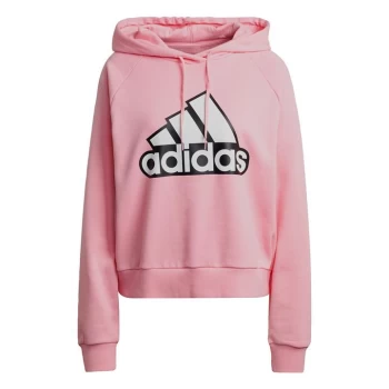 Image of adidas Essentials Outlined Logo Hoodie Womens - Light Pink / White