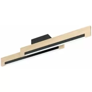 Image of Loops - Flush Ceiling Light Colour Black Brown Shade White Plastic Bulb LED 2x10W