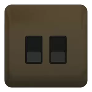 Image of Schneider LSD Data 2 Gang RJ45 Cat5e Black Insert Mocha Bronze - GGBL7072C5BMBS