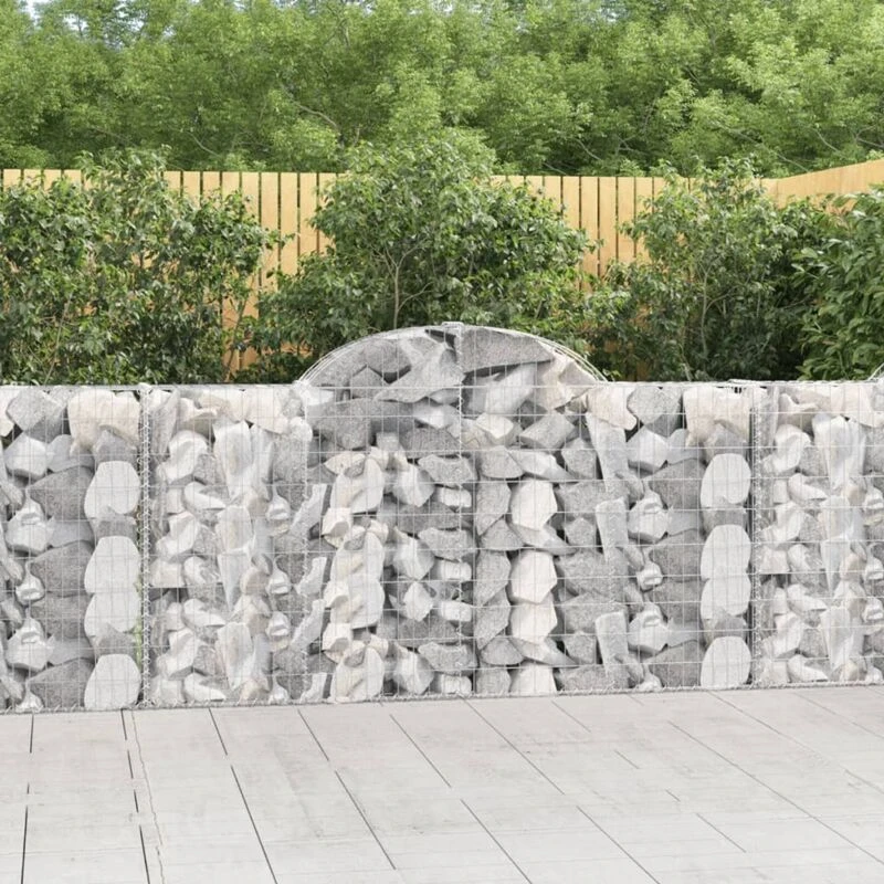 Image of VIDAXL Arched Gabion Baskets 8 pcs 200x30x100/120cm Galvanised Iron Vidaxl 8720845566999