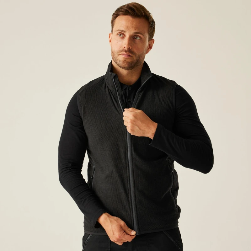 Image of Regatta Mens Navigate Fleece Bodywarmer Black Seal Grey male S