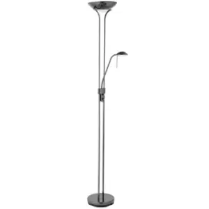 Image of Mother & Child Floor Lamp Black Chrome 1.8m Twin Light Dimmer Flexible Reading
