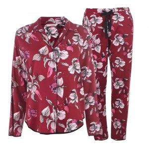 Image of Cyberjammies Floral Print Pyjama Set - Burgundy