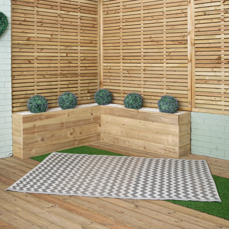 Image of 1.5m x 2.1m Atlantis Large Outdoor Alfresco Patio Rug Mat in Slate