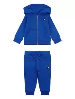 Image of Lyle & Scott Toddler Boys Zip Hoodie And Jog Set - Blue Size 12 Months