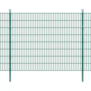 Image of 2D Garden Fence Panels & Posts 2008x1630 mm 8m Green vidaXL - Green