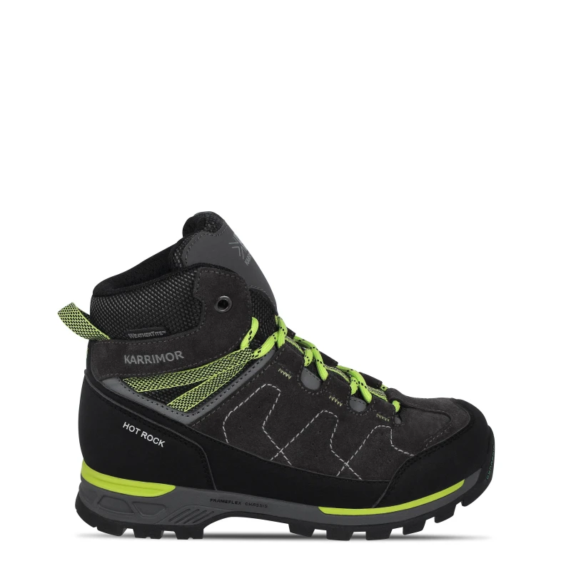 Image of Karrimor Hot Rock Waterproof Walking Boots Childrens Charcoal/Green male C10 (28)