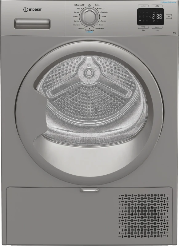 Image of Indesit C YD 92D SS UK 9Kg Heat Pump Tumble Dryer - Silver - A+ Rated