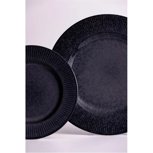 Image of Mason Cash Reactive Linear Black Side Plates x4 Plates 21cm Black 80368903000