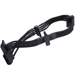 Image of Silverstone 4-pin Molex to 4x SATA 30cm Extension - Black