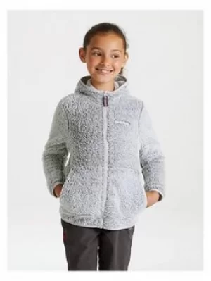 Image of Craghoppers Craghopper's Girl's Angda Hooded Fleece Jacket, Grey, Size 9-10 Years, Women