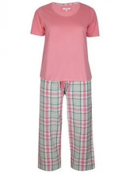 Image of Evans Check Pant Pyjama Set - Pink
