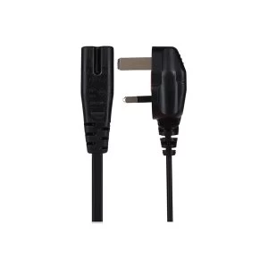 Image of Maplin Power Lead IEC C7 Fig 8 2 Pin Plug to UK 3 Pin Plug 1.5m 3amp UK Plug