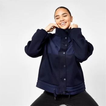 Image of Jack Wills Burbage Ponte Nylon Hooded Jacket - Navy