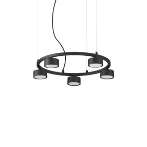 Image of Minor Indoor 5 Lights Circular Ceiling Pendant Lamp Black