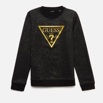 Image of Guess Girls Sparkly Long Sleeved Sweatshirt - Black - 10 Years
