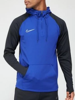 Image of Nike Gpx Academy 1/4 Zip Hoodie - Blue/Black