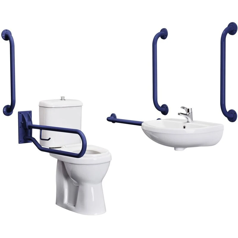 Image of Premier Premier - Nuie Close Coupled Doc m Pack 5 x Grab Rails and Mixer Tap - Blue docmp002