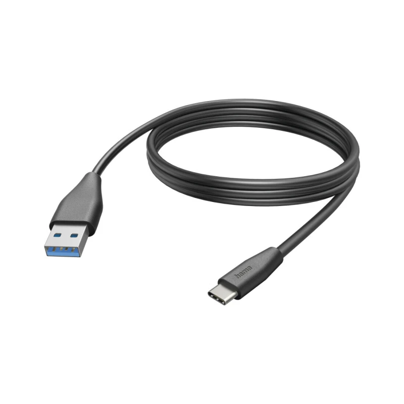 Image of Hama Hama USB charging cable USB 2.0 USB-A plug, USB-C plug 3m Black 00201597 00201597