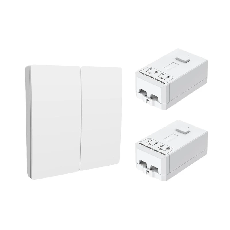 Image of ENER-J 2 Gang Wireless Kinetic Switch & 5A RF Receiver Set White White Unisex