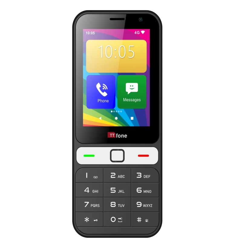 Image of TTfone TTfone TT280 - 4G Android Mobile Phone with Google Play Store, O2 Pay As You Go SIM, and mains charger included.