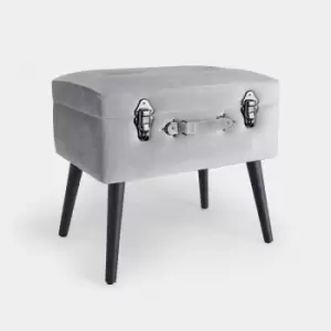 Image of Silver Storage Trunk Stool