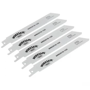 Image of Worksafe WRS3018/150 Reciprocating Saw Blade 150mm 10tpi - Pack of 5